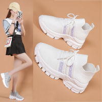 Women’s Shoes Sneakers Fashion Lace Up Platform New Summer Plus Size Flat Mesh Shoes Solid Color Woman Vulcanize Shoes