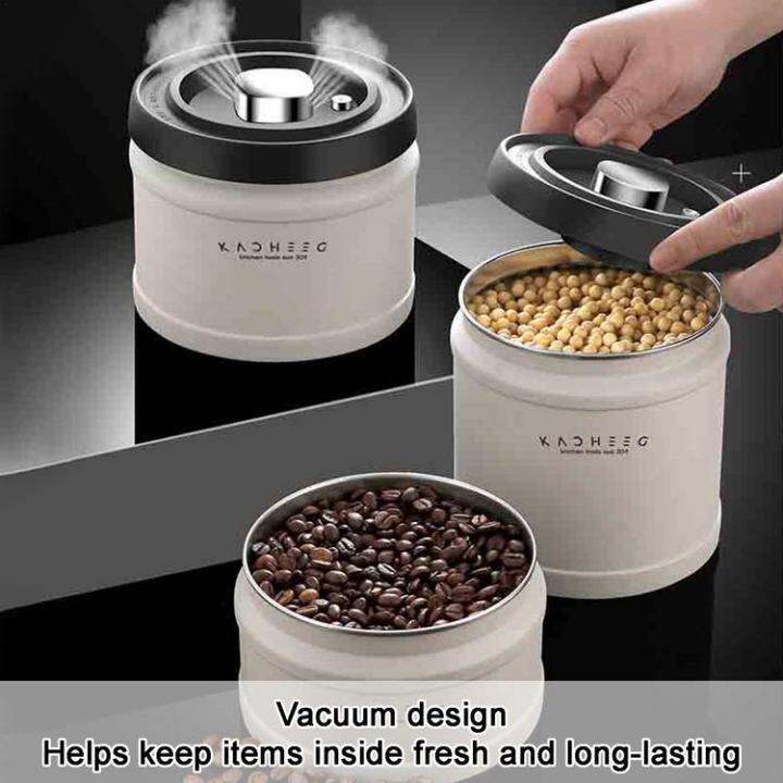 Coffee Canister with Vacuum Pump Nestable and Stackable Food Storage
