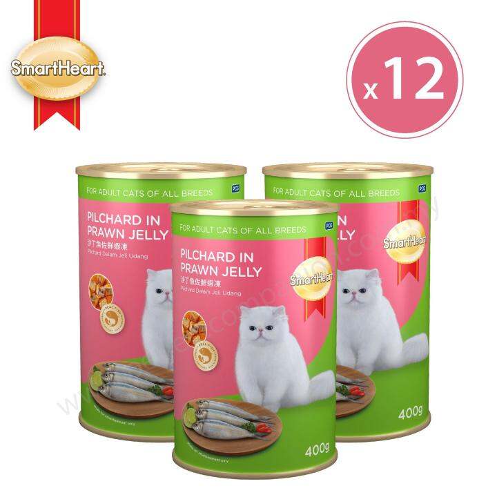 SmartHeart Cat Canned - Pilchard in Prawn Jelly (400g x 12) | Lazada