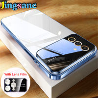 Jingsanc เคสชัดเจนแบบ HD หรูหราปลอกสำหรับ Samsung กาแลคซี A34 5G มองเห็นได้ชัดเจนพร้อมการป้องกันฟิล์มเลนส์ในตัวฝาครอบรองรับการกระแทก TPU แบบนิ่มกันกระแทก A34 Samsung 5G