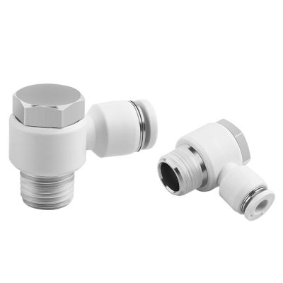 PH White Pneumatic Quick Connector PU Hose Air Pipe 4 6 8 10mm 12mm External Hexagonal Elbow External Thread 1/8 "1/4" 3/8 "1/2" Pipe Fittings Accesso