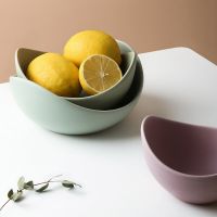 3 Stacked Ceramic Lotus Bowl Dishes Plates Creative Fruit Tray Simple Zen Decor Storage Fruit 3/4/5Pcs Set Ceramic Dinner Plates