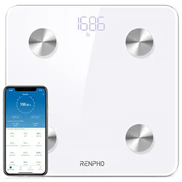 RENPHO Bluetooth Scale for Body Weight, Smart Weight Scale Digital Body Fat  BMI Bathroom Scale, Body Composition Monitor with Health Analyzer, 396 lbs  10.2/260mm