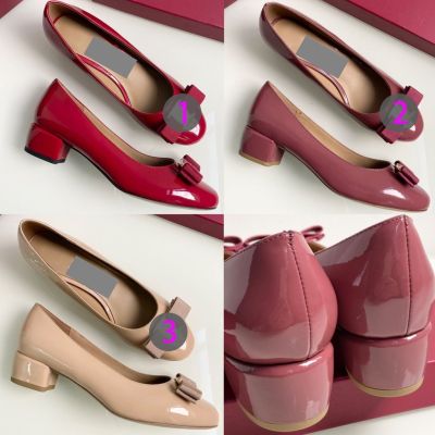 2023 new Shoes Ori Patent Leather Sheepskin Material Ladies Casual Shoes High Heels 3.5Cm