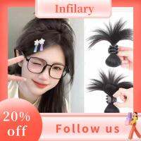 INFILARY หางม้าสูง กรงเล็บผมสังเคราะห์ Chignon ผูกครึ่งเดียว วิกผมหัวยา อุปกรณ์เสริมผม สไตล์ Y2K คลิปหนีบผม สำหรับผู้หญิง
