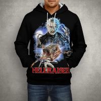 Sudadera con capucha con estampado de película de terror para hombre y mujer, jersey con capucha 3D, ropa de calle informal, abrigo fresco, ropa gótica, Hellraiser