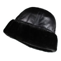 New 2021 Retro Sheepskin Bomber Hat Winter Keep Warm Hats Men Women Real Leather Cap Thick Velvet Hat Brands Dad Hat