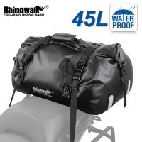 【LZ】 Rhinowalk Waterproof Motorcycle Tail Bag 45L PVC Saddle Dry Luggage Outdoor Back Sear Pack Motorbike Pannier Shoulder Bag Travel