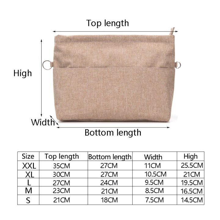 bazlee-ที่จัดระเบียบกระเป๋ากระเป๋าเงินแทรกกับ13กระเป๋า-กระเป๋าถือและกระเป๋าทรงสี่เหลี่ยมมีหูหิ้วสะพายไหล่จัดรูปทรงภายในที่มีซิป