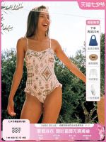 [Manwang Series] Atlanticbeach23s Retro Print Sexy Sling One-Piece Swimsuit Vacation Style