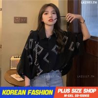 ✴ Plus size เสื้อผ้าสาวอวบ❤ เสื้อสาวอวบอ้วน ไซส์ใหญ่ ผู้หญิง ทรงหลวม แขนสั้น คอปก ย้อนยุค ฤดูร้อน สไตล์เกาหลีแฟชั่น