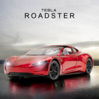 1:24 Tesla Roadster รุ่น Y รุ่น3ของเล่นรถรุ่นพวงมาลัยเสียงและแสงของเล่นเด็กของสะสมวันเกิด Gift