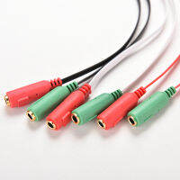 yizhuoliang 1x3.5mm AUX Audio MIC Splitter CABLE หูฟังอะแดปเตอร์หูฟังชายถึง2หญิง