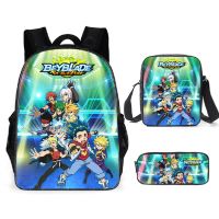 3Pcs/set New Game Anime Beyblade Burst Print School Bag Sets for Teenager Boys Cool Cartoon Kids Schoolbags Children Bookbags