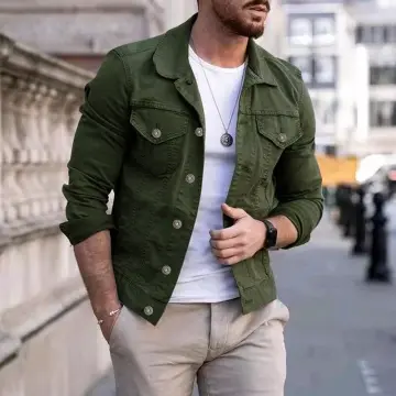 Mens green deals trucker jacket