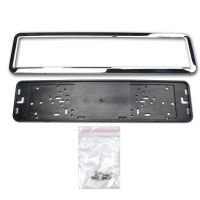 【YF】™☁  CHIZIYO European German Russian 53x13 cm Car License Plate Frame Holder With Four Screws Sliver/Black