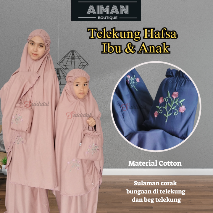 terlaris rs bayar di tempat mukenah telekung ibu anak katun jepang clover perlengkapan shalat wanita fashion wanita baju muslimah