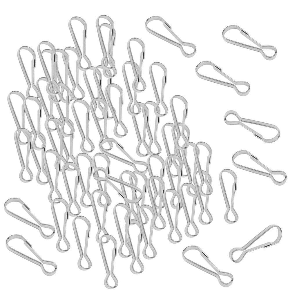 100pcs Stainless Steel Snap Hook Keychain Carabiner Backpack Buckle Clip 