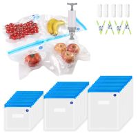 【DT】 hot  Reusable Food Vacuum Storage Bags For Vegetable Fruit Keep Fresh Bags With Hand Pump And Free Sealing Clips Kitchen Organization