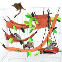 MXMIO Small Animals Hamster Bed Guinea Pig Cage Rope Parrot Hammock Hedgehog Bunkbed Winter Sleeping Hanging Hut Swing