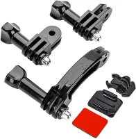 【Big-promotion】 Rotary Extension Arm Helmet Mount Set For ONE R/gopro Hero 9 8 7 6 5 4 3 + 2 Session Black Silver XIAOYI 4K Sports Action Camera Accessories Kit Motorcycle Curved Chin Pivot Connector ซื้อทันทีเพิ่มลงในรถเข็น