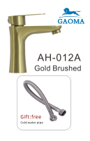 Gaoma ? ?304 ~ก๊อกอ่างล้างหน้า ก๊อกล้างหน้า ก๊อกล้างมือBasin Faucet Cold Tap (304 Stainless Steel) AH-012A Gold Brushed