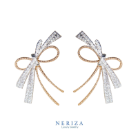 Neriza Jewelry/ต่างหูเพชรสังเคราะห์ ประกายไฟเทียบเท่าเพชรแท้ จัดส่งฟรีNE094