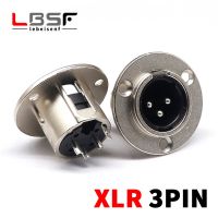 3pin Round Male Metal XLR Speaker Panel mount socket Connector Adapter Audio Microphone Socket