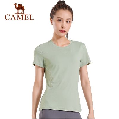 Camel เสื้อยืดแขนสั้น ทรงหลวม ระบายอากาศ แบบแห้งเร็ว สําหรับผู้หญิง ใส่ออกกําลังกาย 5211033✺