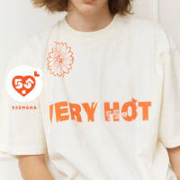 55xHaHa "VERY HOT” คอชิด กึ่ง Oversize Cotton 100% Unisex