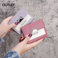 TH Outlet จัดส่ง 3 ถึง 5 วัน⚡กระเป๋าสตางค์ใบสั้น กระเป๋าสตางค์ กระเป๋าสตางค์ผู้หญิง พกพาสะดวก cat