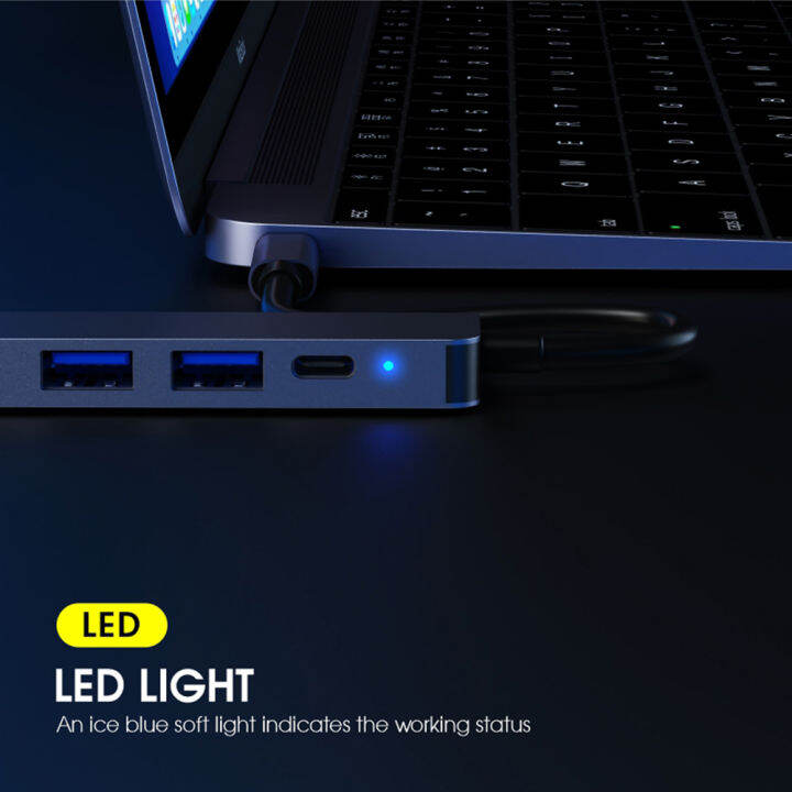 dj1015-4-in-1-usb-c-hub-usb-c-อะแดปเตอร์-usb-c-เพื่อ-hdmi-100วัตต์พลังงาน-usb-ipad-2-0-3-0การจัดส่งหลายพอร์ตสำหรับ-xps-pro-hub-เข้ากันได้กับ-usb-pro-macbook