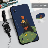 ?เคสซิลิโคนป้องกันแบบเต็มรูปแบบใหม่ Samsung Galaxy A10/A10S/A21S/A31/A40นิ่มลายการ์ตูนฝาครอบโทรศัพท์มือถือที่มีห่วงยึดรูปแบบเดียวกันและเชือก