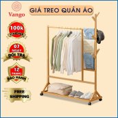 Giá treo quần áo thông minh bằng gỗ tre tự nhiên cao cấp Vango V5