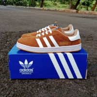 รองเท้าผ้าใบผู้ชาย Cloudsile Sudio Adidas GAZELLE Brown SUEDE PREMIUM สำหรับกีฬาสเก็ตบอร์ด