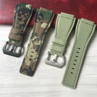 High quality 34mm*24mm Camo Army Green Nylon Canvas Leather Watch Strap For Bell Series Ross BR01 BR03 Watchband Bracelet Belt