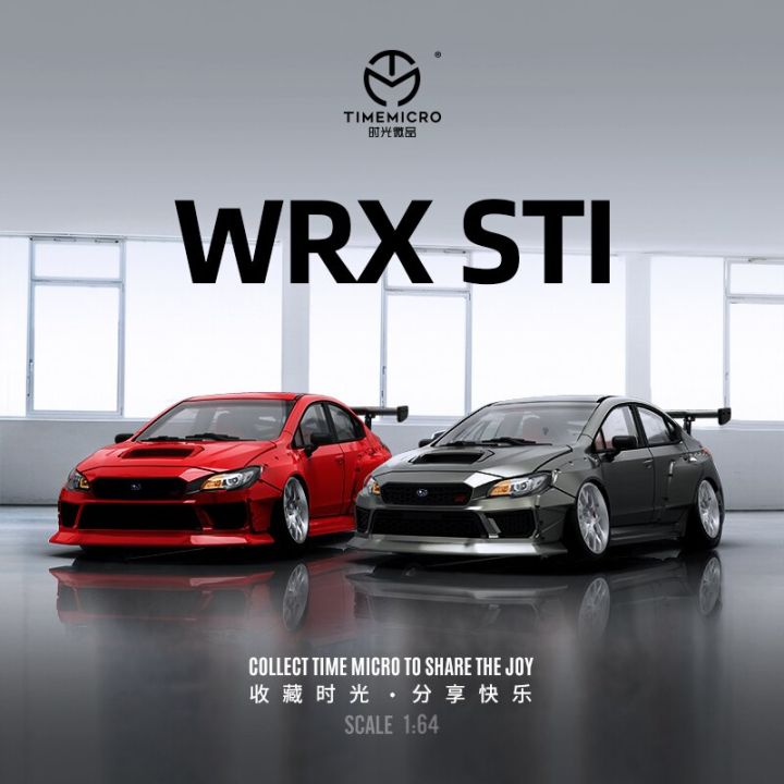pre-order-time-micro-1-64-wrx-sti-red-liquid-silver-diecast-model-car