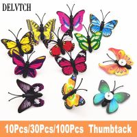 10Pcs/30Pcs/100Pcs Set Color Butterfly Thumbtack Push Pins Office School Wall Map Photos Paper Bulletin Board Thumb Tack Pushpin Clips Pins Tacks