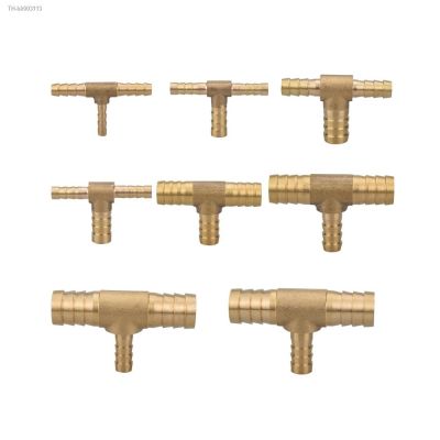 ✓☼ 4 5 6 8 10 12 14 16 19mm Reudcing Hose Barb Tee 3 Ways Brass Pipe Fitting Connector Splitter Coupler Adapter Water Gas Oil