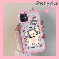 เคส Chenyyka สำหรับ iPhone 11 11 Pro 11 Pro Max เคสลายสุนัขชิงช้าสุขสันต์การ์ตูนสีสันสดใสน่ารักเลนส์กล้องถ่ายรูปแบบนิ่มมอนสเตอร์ตัวน้อยซิลิโคนเคสโปร่งใสกันกระแทกแบบใสง่าย