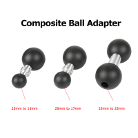 1ชิ้น25มิลลิเมตรถึง15มิลลิเมตร17มิลลิเมตร25มิลลิเมตรคอมโพสิตบอลอะแดปเตอร์สำหรับมาตรฐานอุตสาหกรรมซ็อกเก็ตบอลคู่ติดตั้งสำหรับ Garmin-GPS วงเล็บ