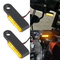 สัญญาณเลี้ยว LED กันน้ำ2PCS สำหรับ Cafe Racer สกู๊ตเตอร์ ATV รถจักรยานยนต์ DC 12V รถจักรยานยนต์ไฟสัญญาณไฟแสดงสถานะ Handlebar ไฟกระพริบ Mini