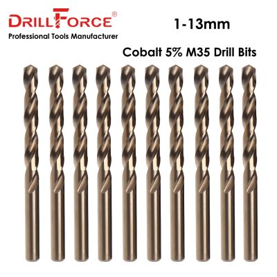 ✴✕ Drillforce Cobalt Drill Bits Set 1-13mm M35 For Stainless Steel Copper Aluminum Zinc Alloy HSSCo Twist Drill Bit Power Tools