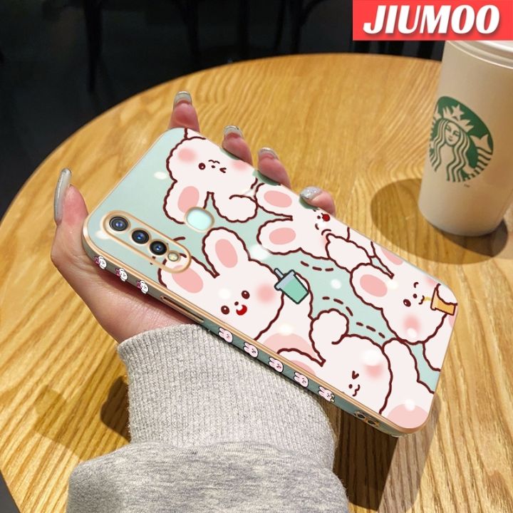 เคส-jiumoo-สำหรับ-vivo-y19-y5s-z1-pro-เคสการ์ตูนน่ารักเครื่องดื่มกระต่ายดีไซน์ใหม่หรูหราชุบลวดลายเคสนิ่มใส่โทรศัพท์ปลอกซิลิโคนเลนส์กล้องถ่ายรูปเคสกันกระแทกป้องกันคลุมทั้งหมด