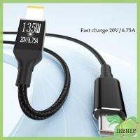 ตัวแปลงอะแดปเตอร์รับส่งข้อมูลของ IHBNEP Charger Laptop สายชาร์จอย่างรวดเร็วชนิด C เป็นปลั๊กสี่เหลี่ยม PD 135W