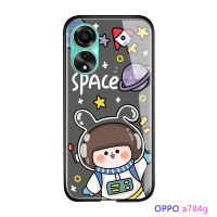 เคสโทรศัพท์พร้อมสำหรับ Vivo Y27 5G A78 OPPO 4G,กระจกนิรภัยมันวาวเคสแมวการ์ตูนสุดหรูด้านหลังเป็นขอบนิ่มเคสใส่โทรศัพท์ฝาครอบ