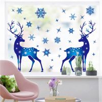 Christmas Stickers Elk Snow Wall Stickers Children 39;s Room Christmas Snow Decorative Stickers New Year Window Glass Decoration