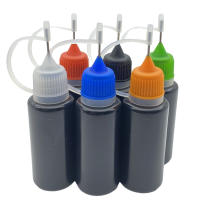 20pcs 15ml Refillable Empty Container Black Plastic Dropper Bottle With Metal Needle Cap For Liquid Soft PE Vial