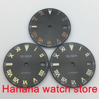 BLIGER 29Mm Black Dial Rose Gold/Gold/Silver Roman Marker C3 Luminous Suitable For NH35 NH36 Movement