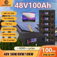 Lifepo4 100AH 48โวลต์5KW ลิเธียมโซลาร์6000 + รอบ RS485 16วินาที100A BMS Max 32ขนานสำหรับอินเวอร์เตอร์ปลอดภาษี